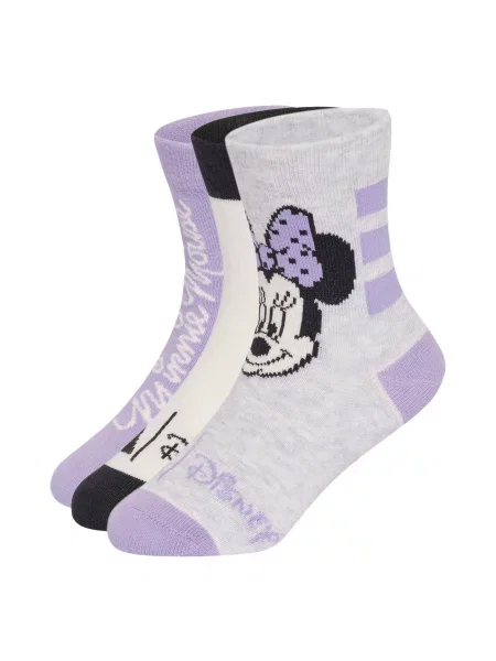 ADIDAS SPORTSWEAR Sportske čarape Disney Minnie Maus siva melange / lavanda / crna bijela