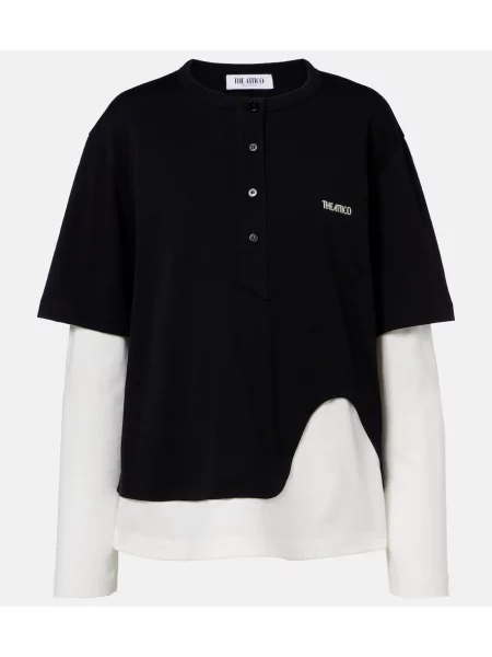 Tricou The Attico din jerseu negru