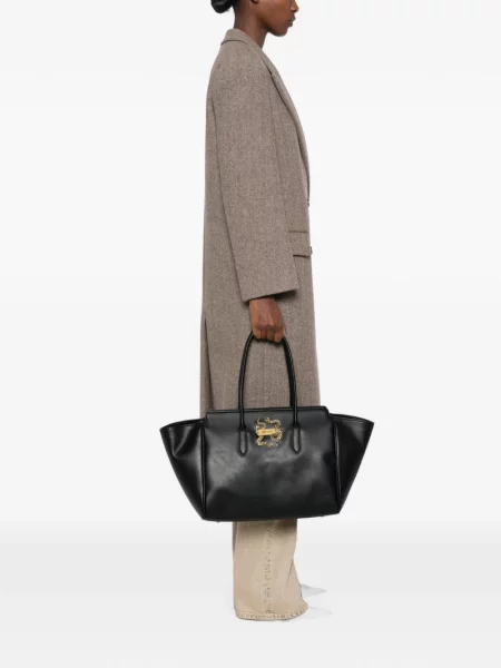 Shopper kabelka Just Cavalli s hadím vzorem černá