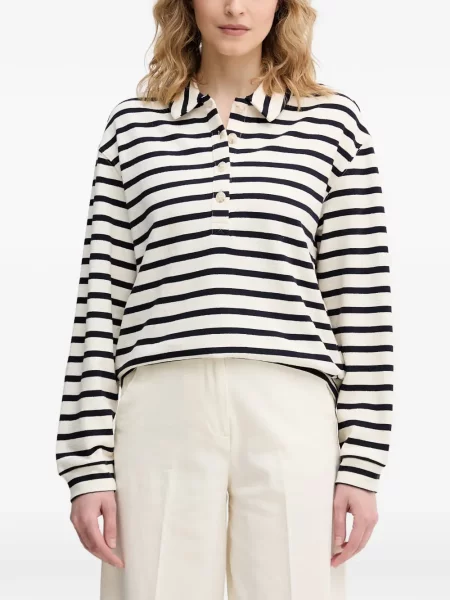 Lung tricou polo Benetton alb