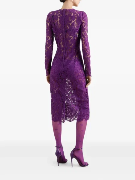 Nėriniuotas kostiumas suknele Dolce & Gabbana violetinė
