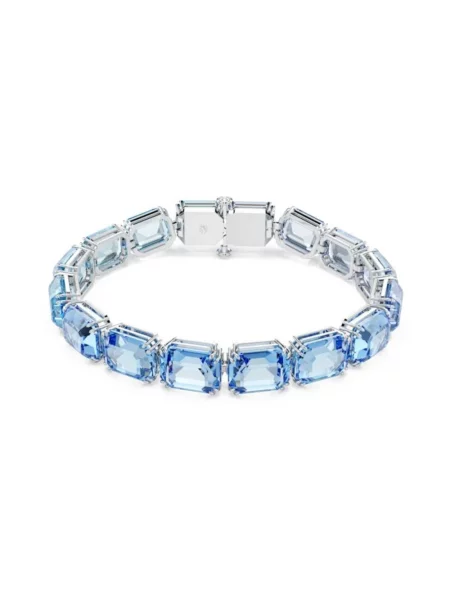 Lniana bransoletka Swarovski niebieska
