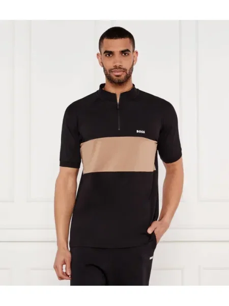 BOSS GREEN Polo Pollan ASP | stretch negru