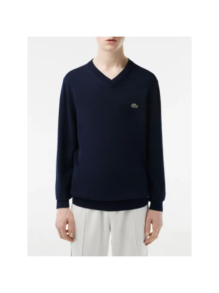 Sweter Lacoste z logo granatowy