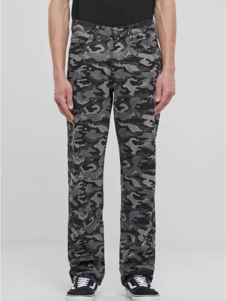 Blugi Urban Classics cu model camuflaj gri