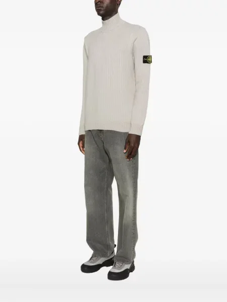 Golf golf Stone Island z kamieniami prążkowany szary