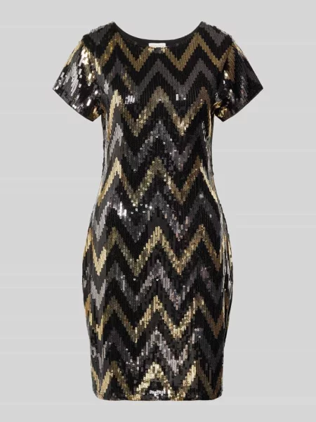 Sukienka mini z okrągłym dekoltem Apricot czarna