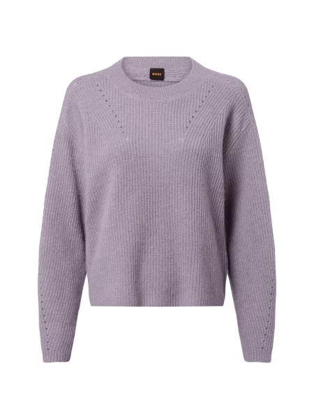 BOSS Orange sweter z dzianiny z alpaką Fenne Kobiety lila marmurkowy S pomarańczowy