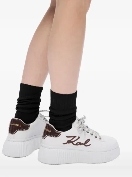 Sneakerși Karl Lagerfeld cu platformă alb