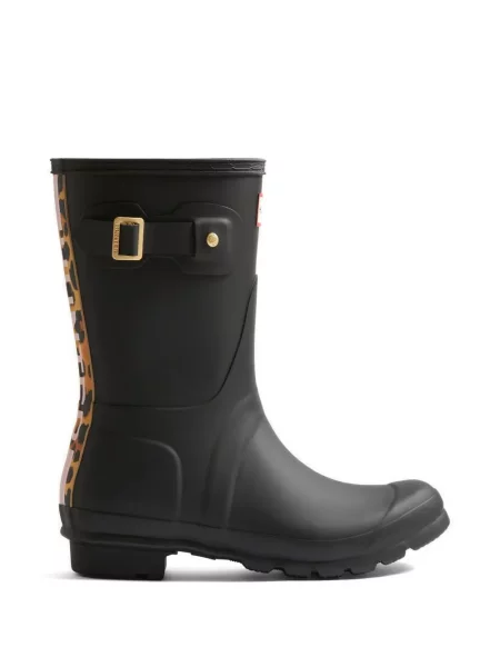 Botine Hunter cu imagine cu model leopard negru