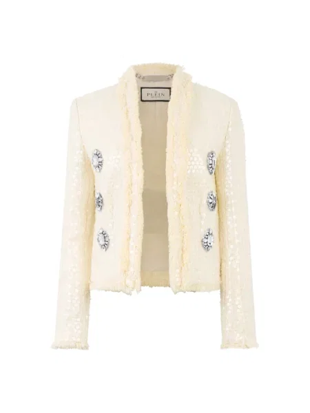 Sweter Philipp Plein tweedowy beżowy