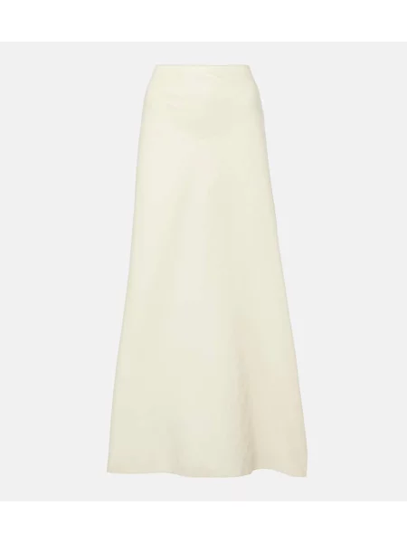 Fusta maxi Khaite de mătase bej