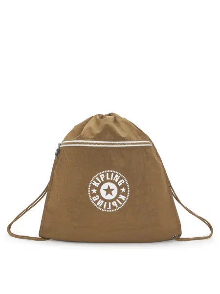 KIPLING Ghiozdan sac Supertaboo maro alb