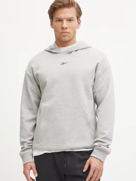 Pulover od trenirke Reebok Athlete s kapuco siva