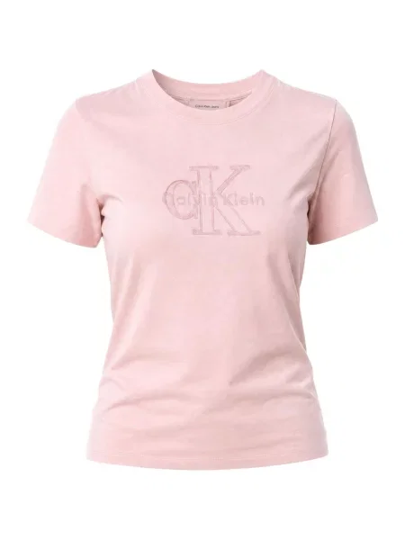 Tricou Calvin Klein Jeans din material terry roz