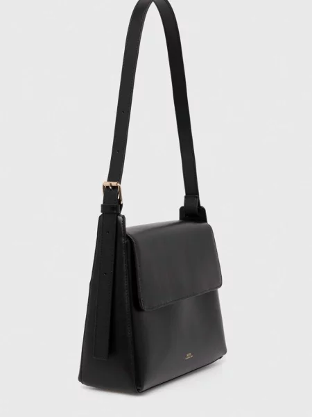 A.P.C. torebka skórzana sac virginie flap czarny