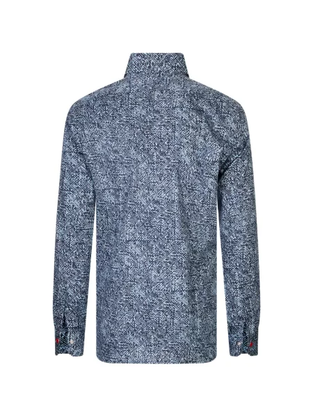 Риза Kiton с принт синьо
