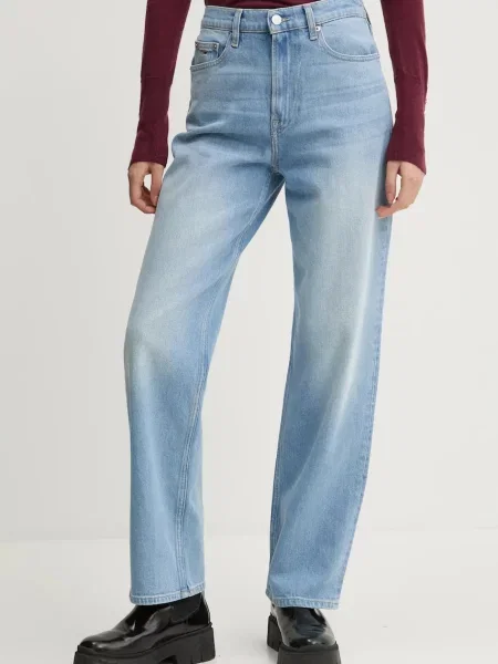 Džíny Tommy Jeans high waist modré