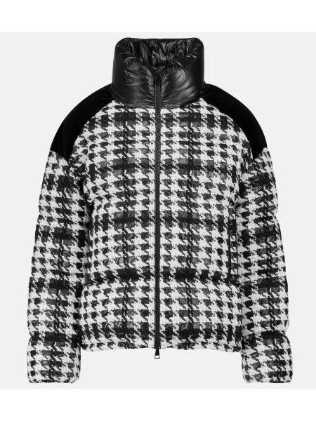 Geacă cu puf Moncler în carouri alb