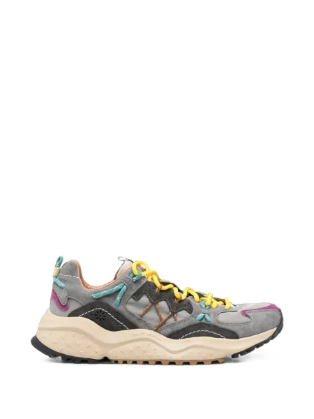 Sneakerși Flower Mountain din piele de căprioară cu model floral gri