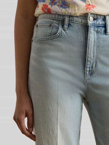 Jeansy o kroju straight fit z mieszanka bawełny z kanty Lauren Ralph Lauren niebieskie