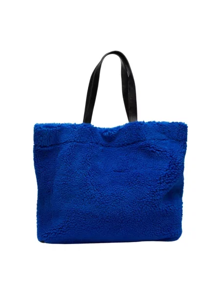 Futro Stand Studio wełniane niebieskie