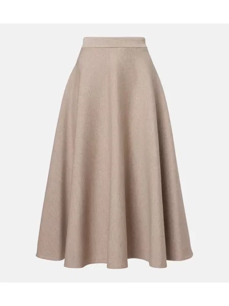 Fustă midi Max Mara tricotate până la genunchi bej