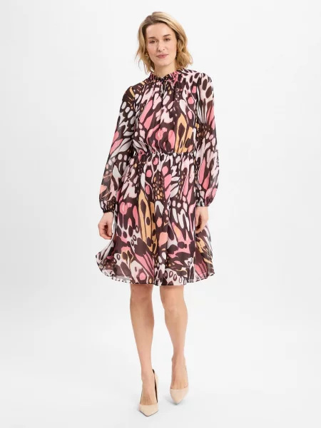 Marc Cain Collections sukienka na co dzień Kobiety wielokolorowy|różowy|brązowy wzorzysty 36 różowa