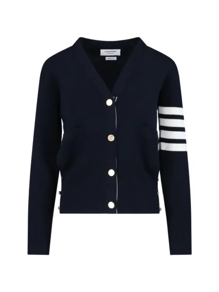 Cardigan Thom Browne cu dungi albastru