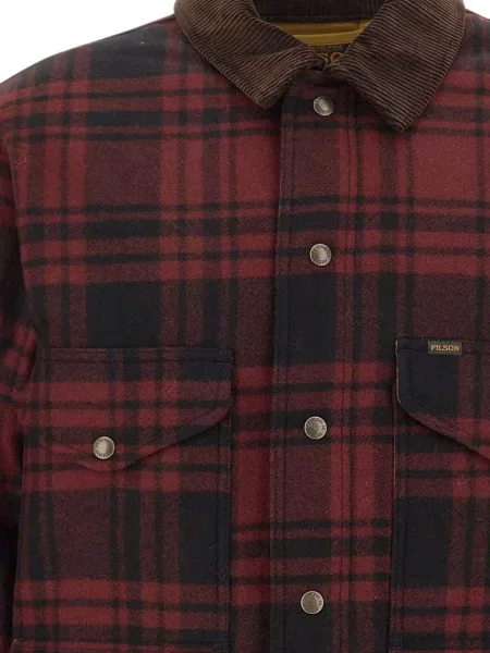 Pledas apykaklė striukė Filson kordinis velvetas raudona