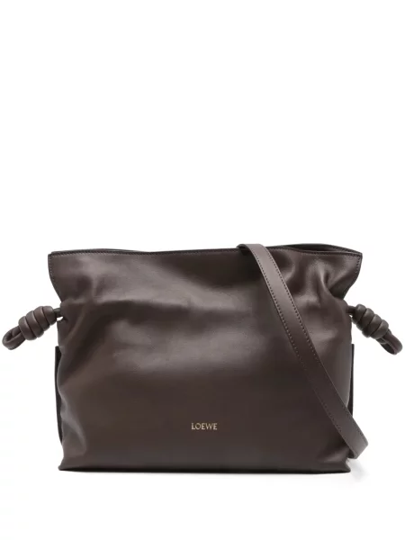 Kožna clutch torbica Loewe smeđa
