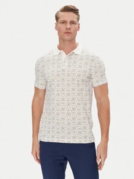 JOOP! Tricou polo 17 Bej Modern Fit alb