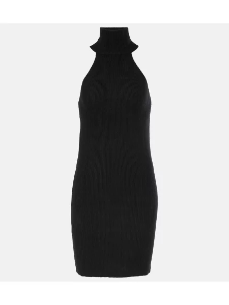 Pletena obleka Lisa Yang iz kašmirja črna