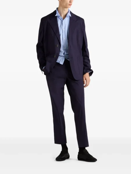 Pantaloni Prada din poplin albastru