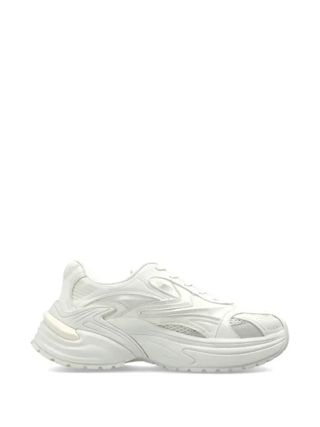 Sneakerși Emporio Armani cu șireturi din dantelă alb