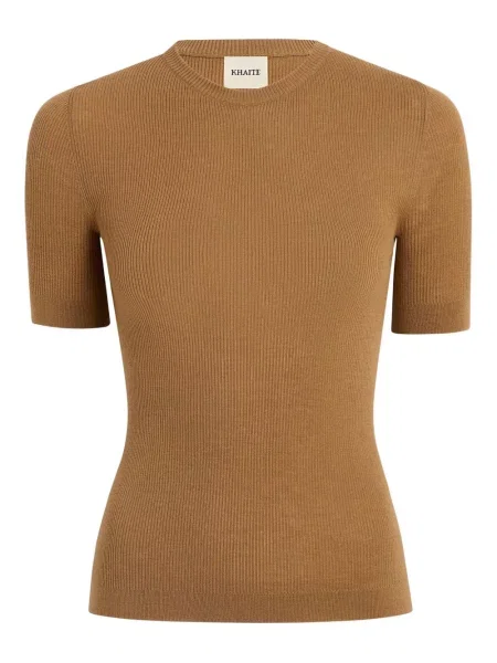Koszulka Khaite prążkowana brązowa