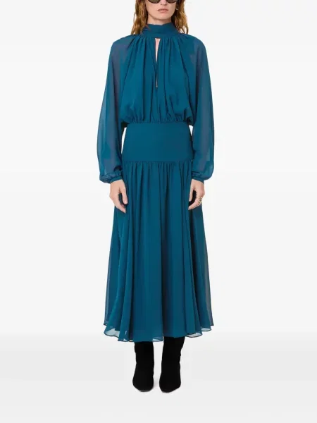Rochie midi Nicholas cu legături albastru