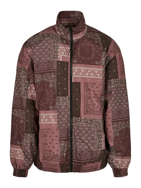 Urban Classics Geacă de primăvară-toamnă maro închis / mov zmeură alb