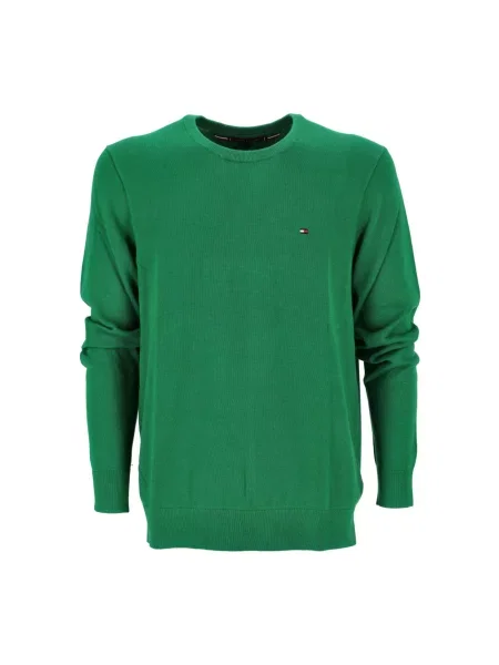 Sweter Tommy Hilfiger z okrągłym dekoltem zielony