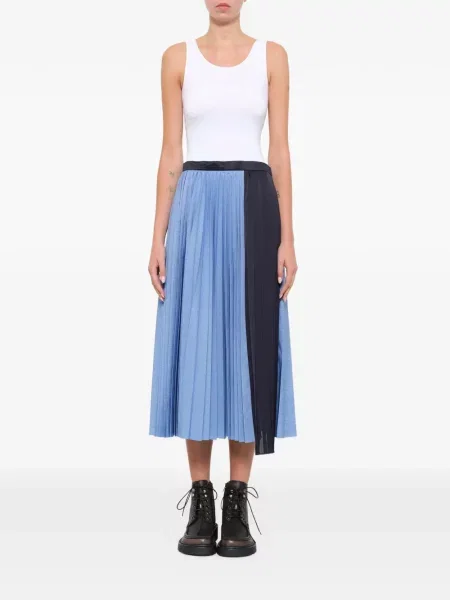 Fustă midi Sacai drapată albastru