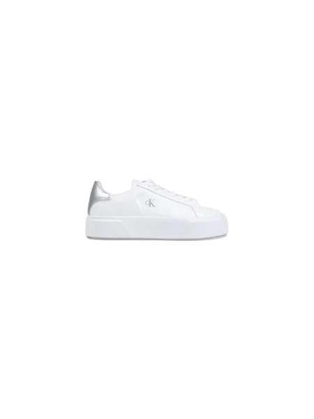 Sneakersy Calvin Klein sznurowane skórzane białe