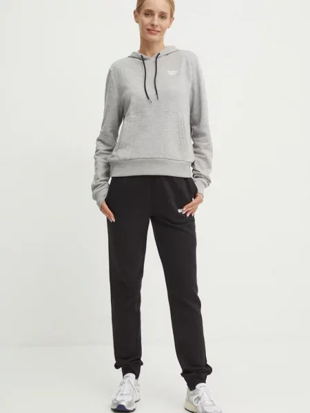 Reebok bluza z kapturem melanżowa szary