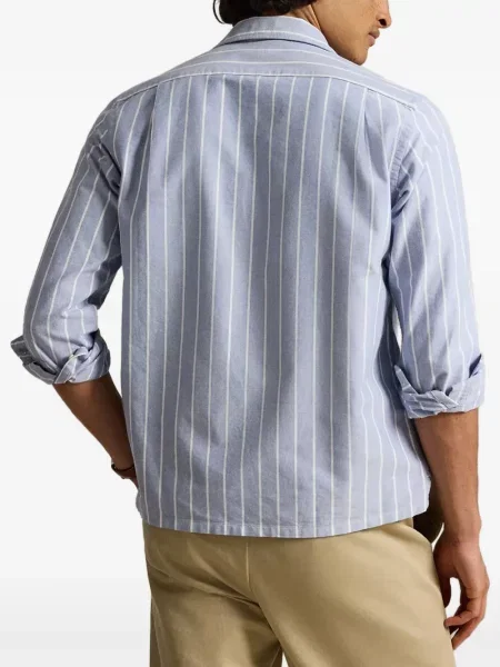 Ριγέ πουκάμισο Polo Ralph Lauren με κέντημα κλασικό μπλε