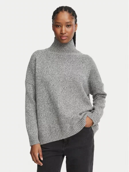 Weekend Max Mara bluzka z golfem z wełny dziewiczej Kobiety wełna ze strzyży M szary