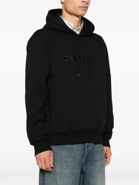 Суичър с качулка Carhartt Wip бродиран черно