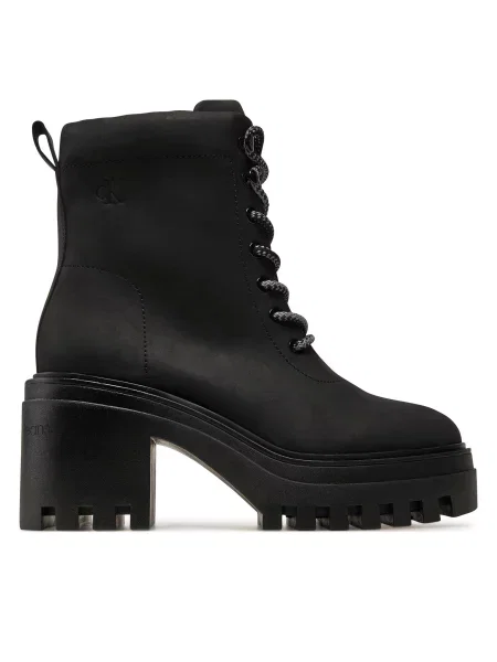 Aulinukai Calvin Klein Jeans Chunky Heeled Zip Boot Lth juoda