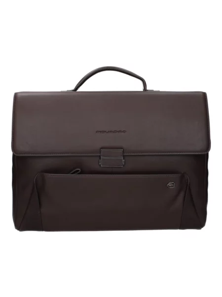 Torba na laptopa Piquadro skórzana biznesowa brązowa