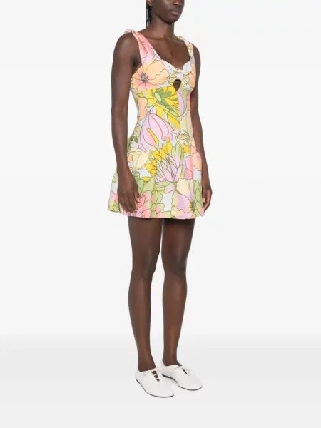 Rochie mini Farm Rio cu model floral cu imagine albastru