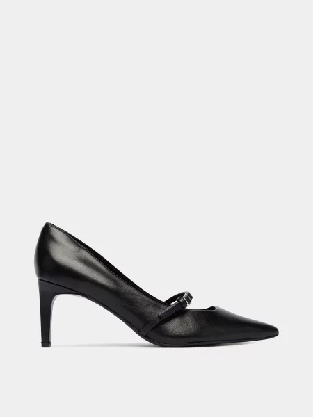 Шкіряні Туфлі на Calvin Klein ESS STILETTO 70 MJ LTH HDW чорний