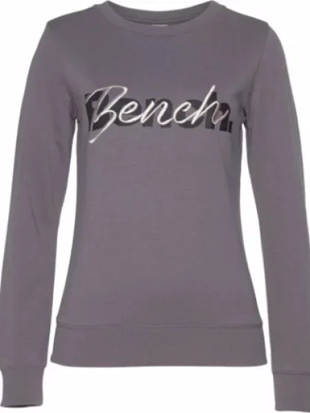 BENCH Majica siva / temno siva bela